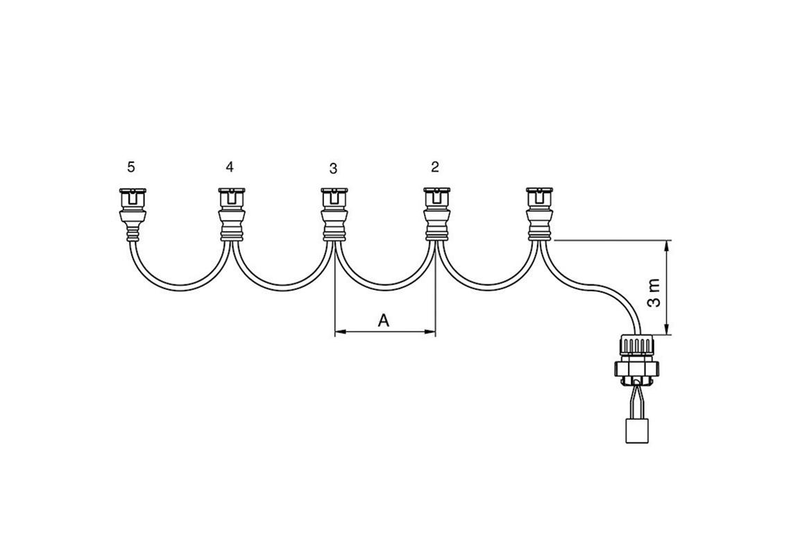 Side marker harness 4 connectors JPT 5,5 m